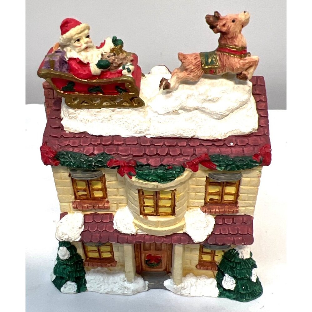 Hinged Holiday Panoramas Santas House With Sleigh & Reindeer Christmas Decor